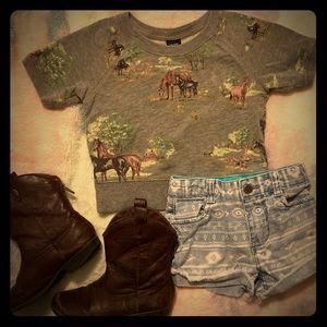 Baby Gap Horses Short Sleeved Sweater
